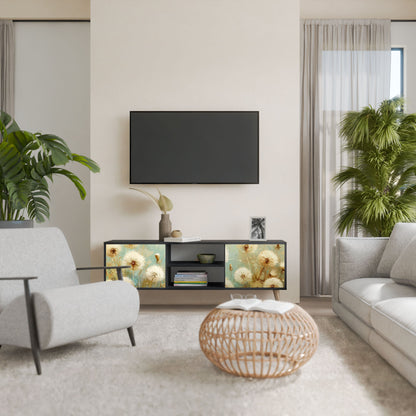 DREAMY MEADOW 2-Door TV Stand in Black Finish