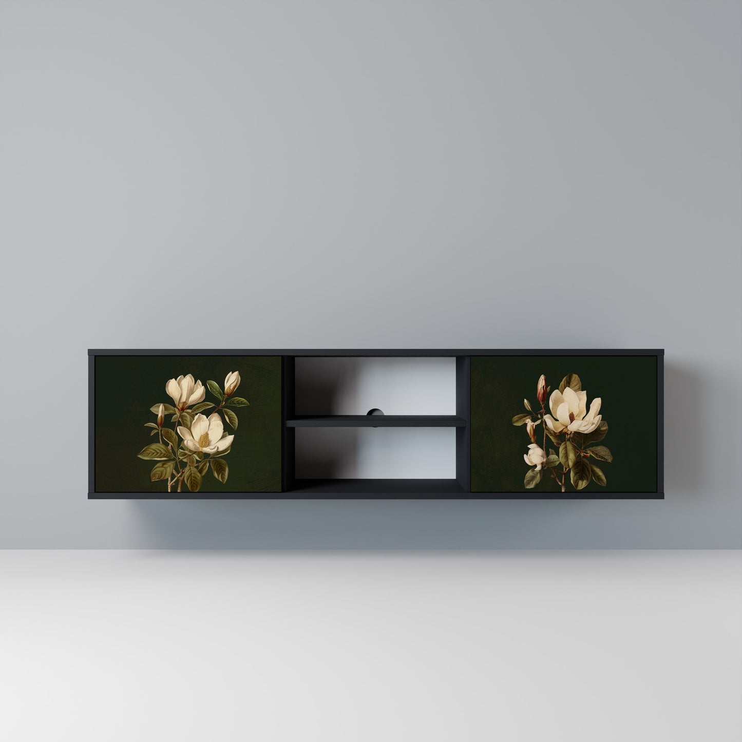 FLORAL NOIR Mobile TV a 2 Ante in Finitura Nera
