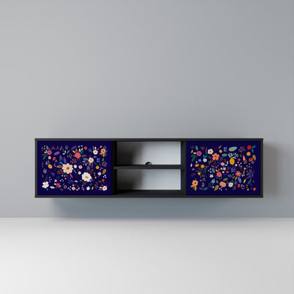 FLORAL COMBINATION Mobile TV a 2 Ante in Finitura Nera