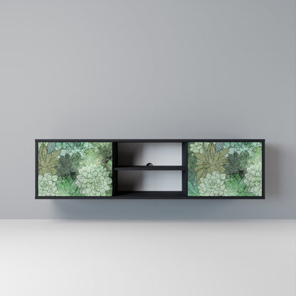 SUCCULENT CLUSTER Mobile TV a 2 Ante in Finitura Nera