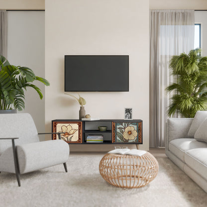 TIMELESS FLORA 2-Door TV Stand in Black Finish