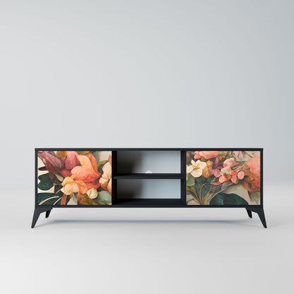 STYLISH BEAUTY 2-Door TV Stand in Black Finish