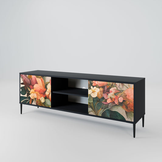 Mobile TV STYLISH BEAUTY a 2 ante con finitura nera
