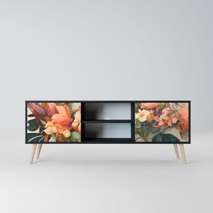 STYLISH BEAUTY 2-Door TV Stand in Black Finish