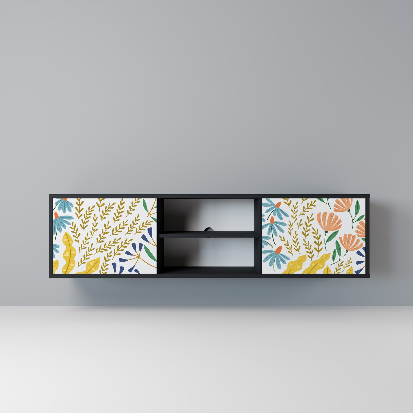 HELLO SPRING Mobile TV a 2 Ante in Finitura Nera