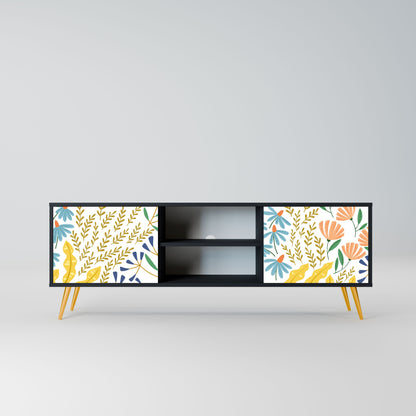 HELLO SPRING 2-Door TV Stand in Black Finish