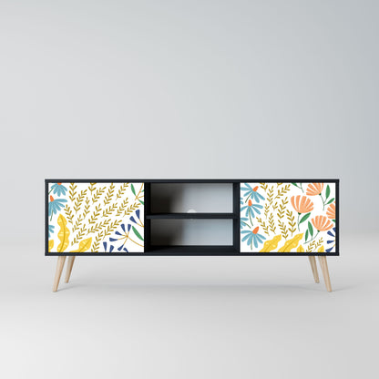 HELLO SPRING 2-Door TV Stand in Black Finish