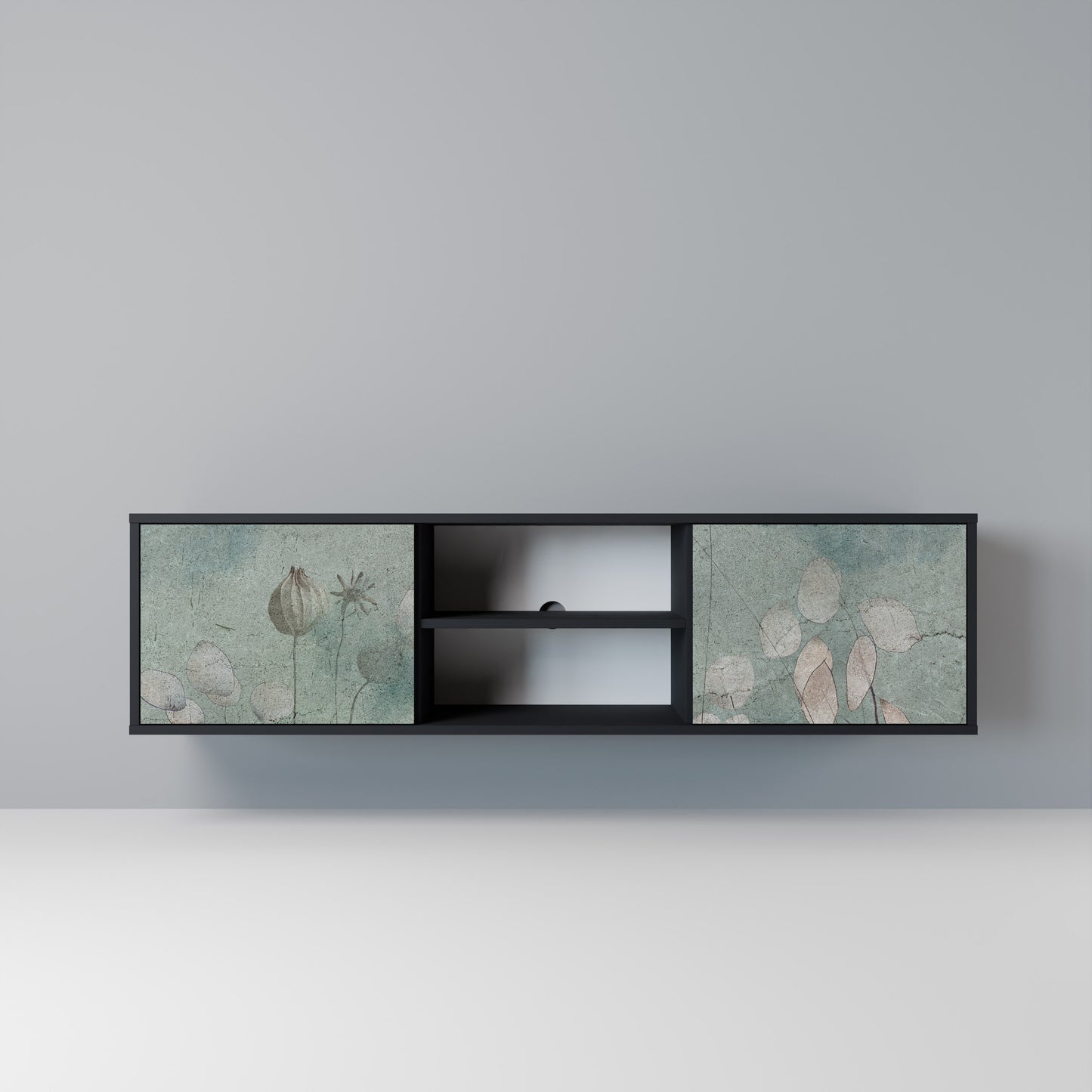 NIGHT LADY Mobile TV a 2 Ante in Finitura Nera