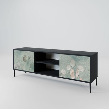 NIGHT LADY 2-Door TV Stand in Black Finish