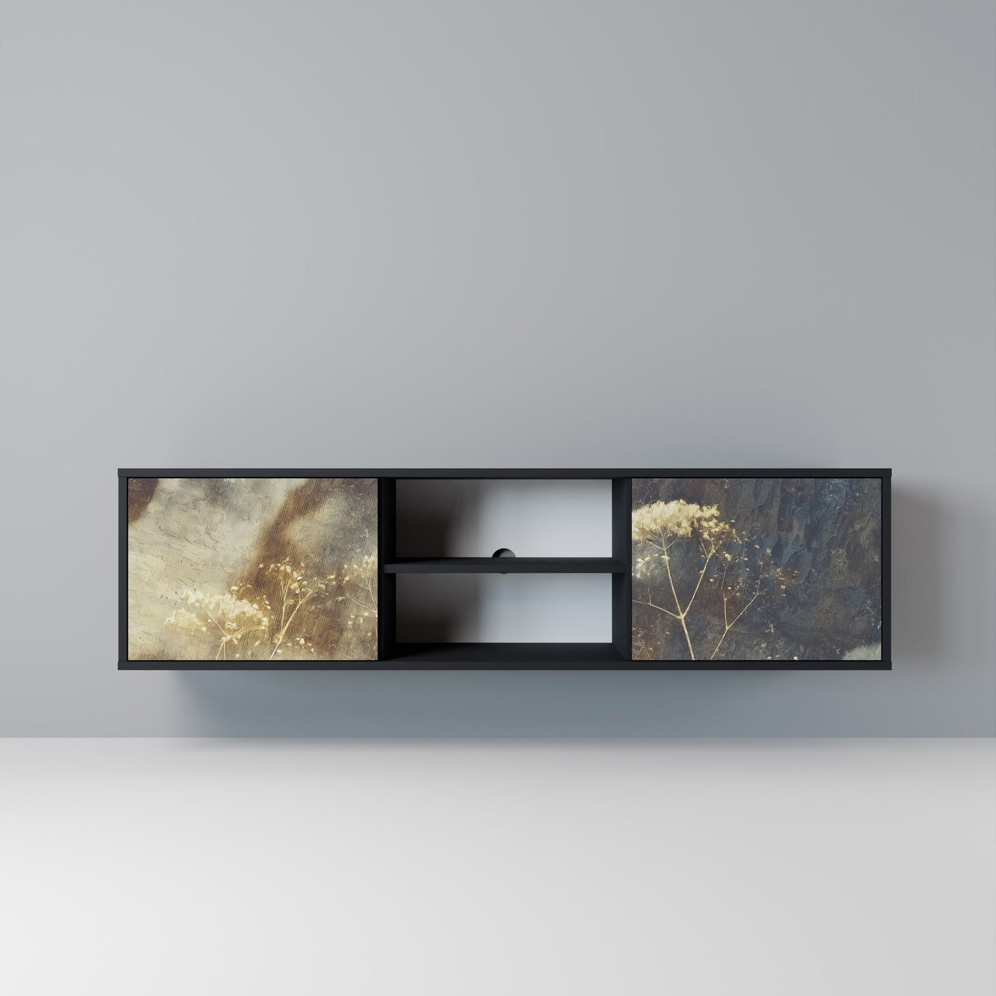 GENTLE POWER Mobile TV a 2 Ante in Finitura Nera