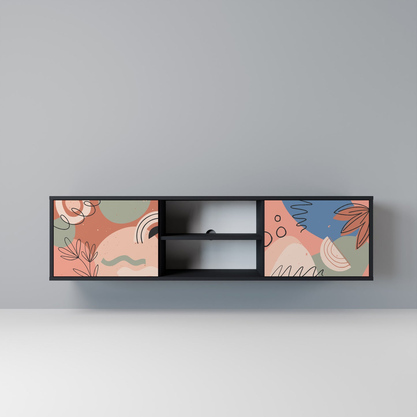 PASTEL DESTINY Mobile TV a 2 Ante in Finitura Nera