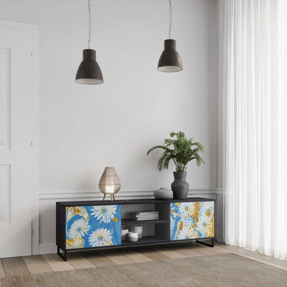 DAISY LUXE 2-Door TV Stand in Black Finish