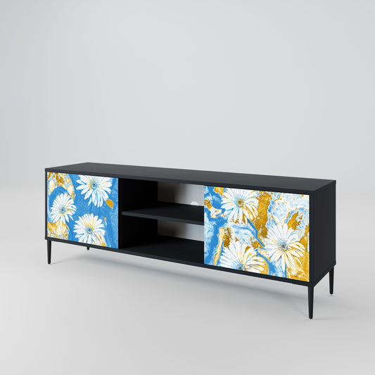 DAISY LUXE 2-Door TV Stand in Black Finish
