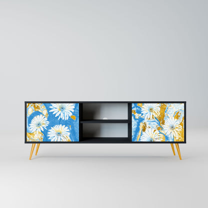DAISY LUXE 2-Door TV Stand in Black Finish