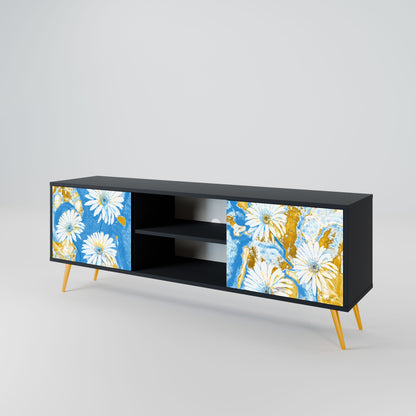 DAISY LUXE 2-Door TV Stand in Black Finish