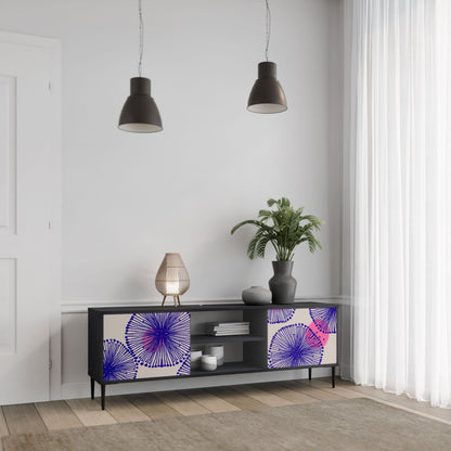 MAGIC NATURE 2-Door TV Stand in Black Finish