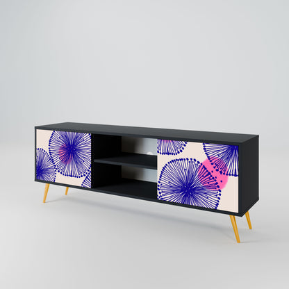 MAGIC NATURE 2-Door TV Stand in Black Finish