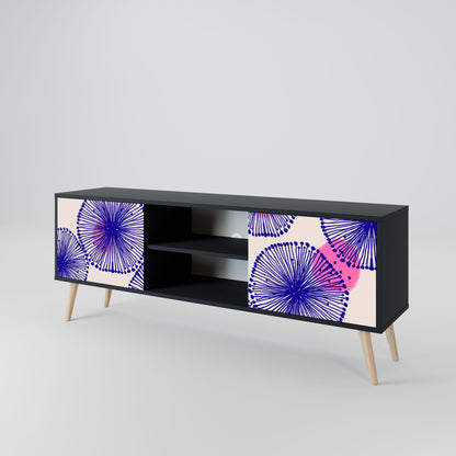 MAGIC NATURE 2-Door TV Stand in Black Finish