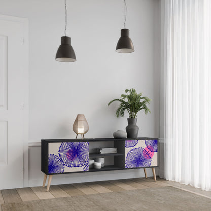 MAGIC NATURE 2-Door TV Stand in Black Finish