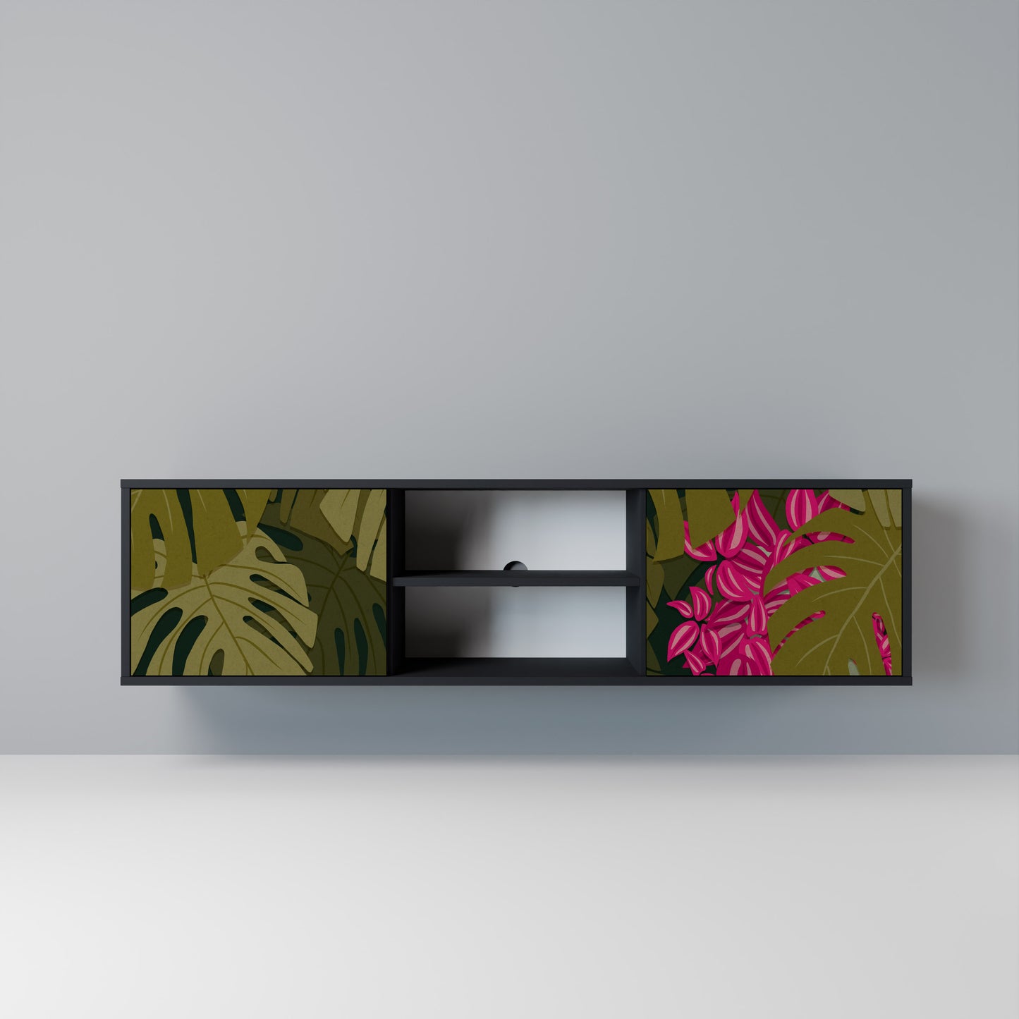 TROPICAL BEAUTY Mobile TV a 2 Ante in Finitura Nera