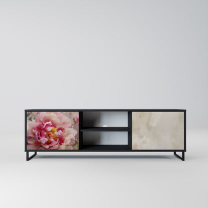 Mobile TV a 2 ante PEONY WHISPER con finitura nera