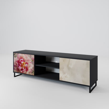 Mobile TV a 2 ante PEONY WHISPER con finitura nera