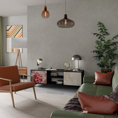 Mobile TV a 2 ante PEONY WHISPER con finitura nera