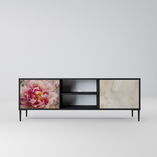 Mobile TV a 2 ante PEONY WHISPER con finitura nera