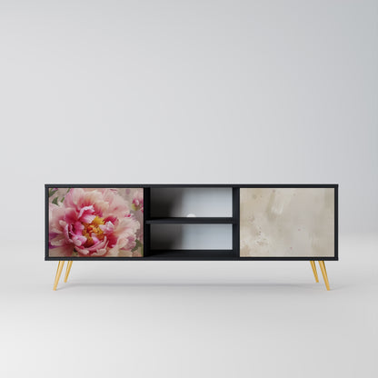 Mobile TV a 2 ante PEONY WHISPER con finitura nera
