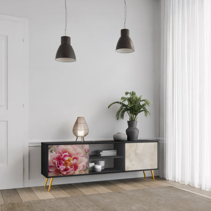 Mobile TV a 2 ante PEONY WHISPER con finitura nera