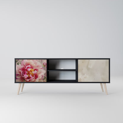 Mobile TV a 2 ante PEONY WHISPER con finitura nera
