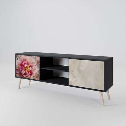 Mobile TV a 2 ante PEONY WHISPER con finitura nera