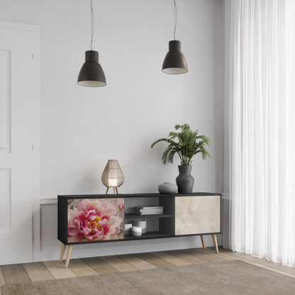 Mobile TV a 2 ante PEONY WHISPER con finitura nera