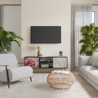 Mobile TV a 2 ante PEONY WHISPER con finitura nera