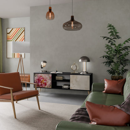 Mobile TV a 2 ante PEONY WHISPER con finitura nera