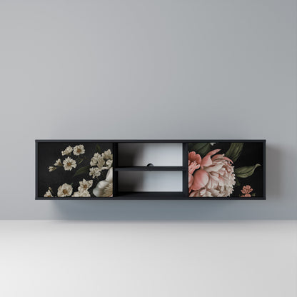 LUSH ELEGANCE Mobile TV a 2 Ante in Finitura Nera