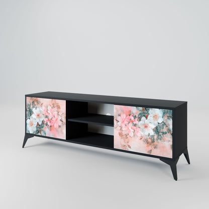 CHERRY BLOSSOM 2-Door TV Stand in Black Finish