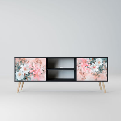 CHERRY BLOSSOM 2-Door TV Stand in Black Finish