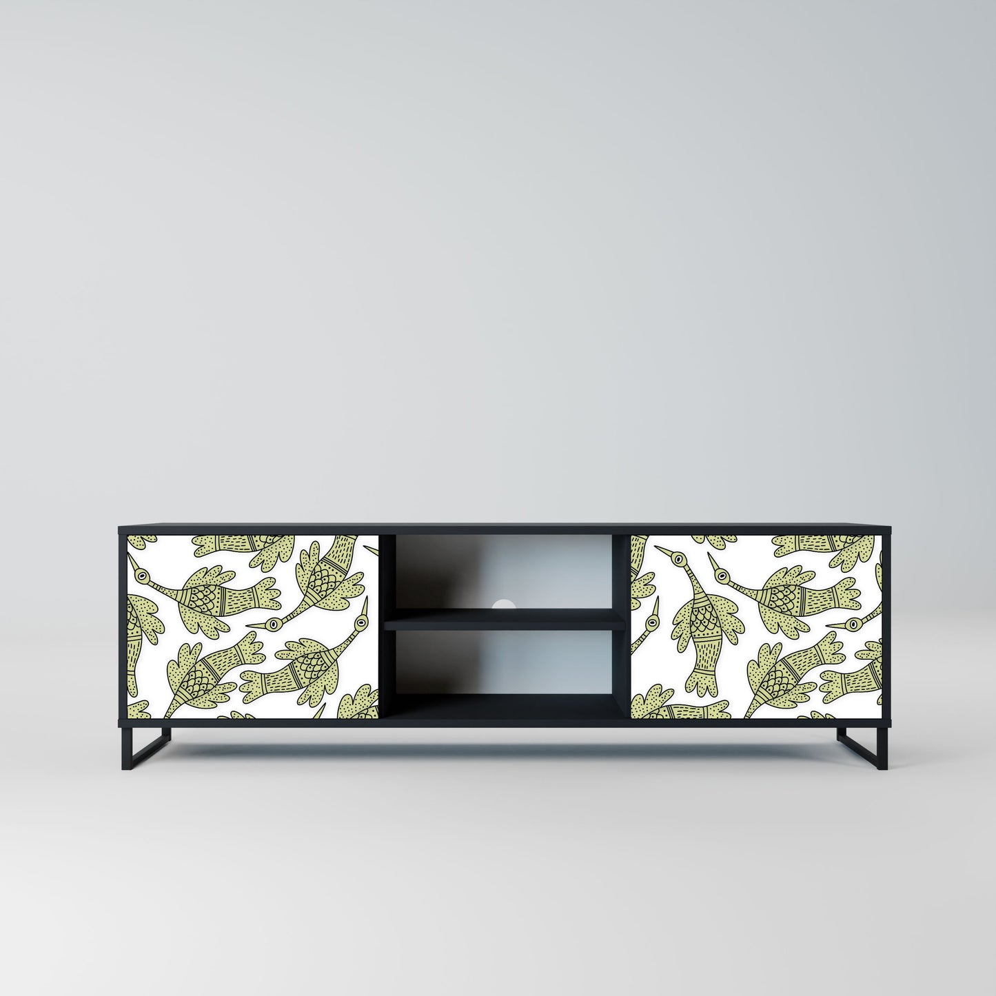 Mobile TV SEEDLING SONGBIRD a 2 ante con finitura nera