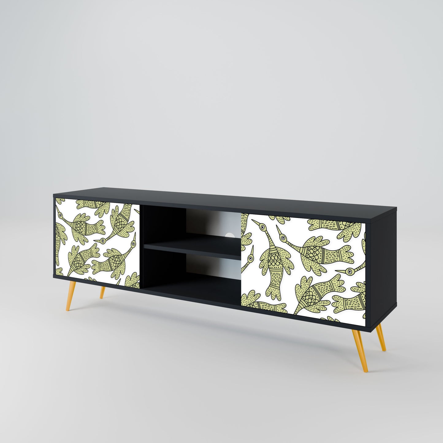 Mobile TV SEEDLING SONGBIRD a 2 ante con finitura nera