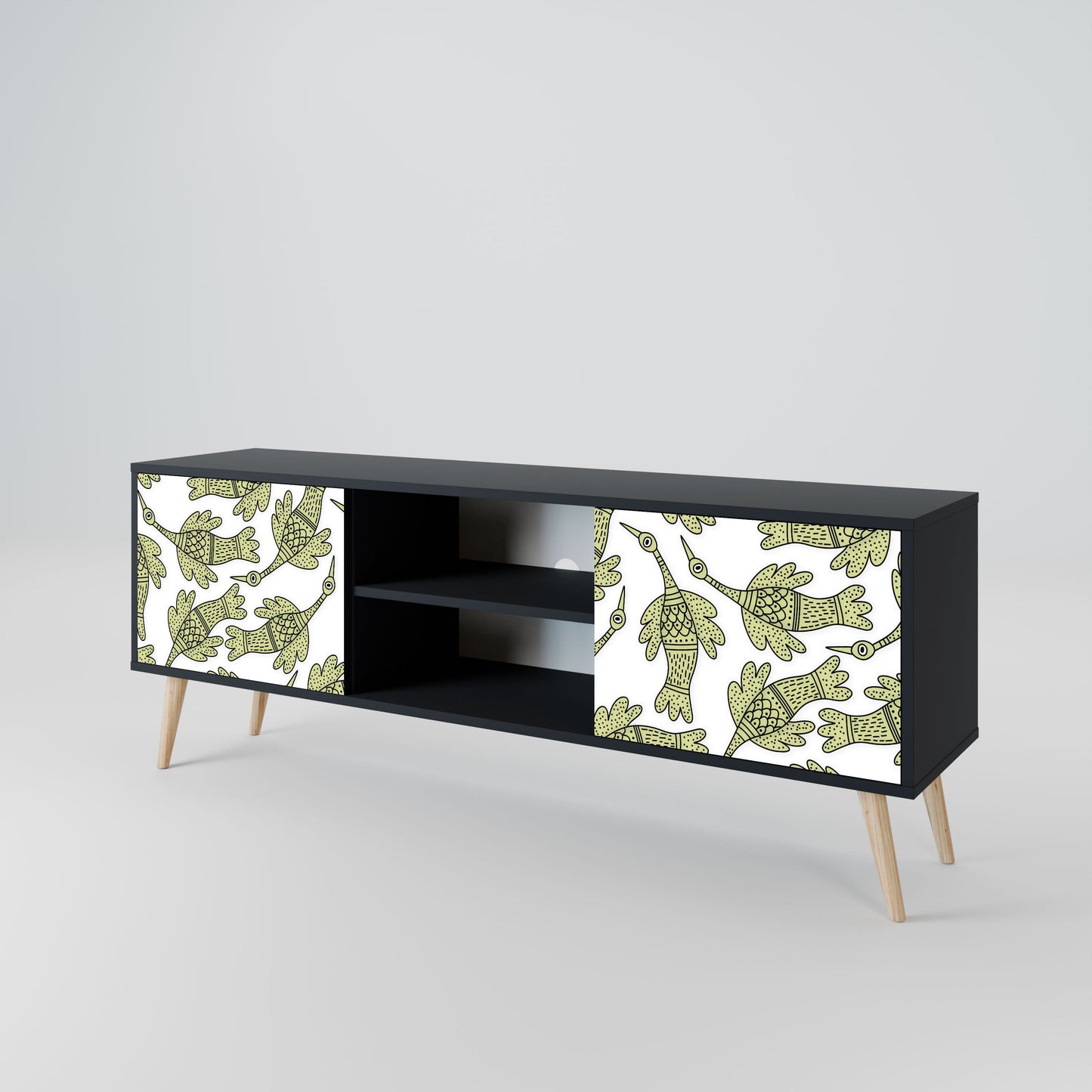 Mobile TV SEEDLING SONGBIRD a 2 ante con finitura nera