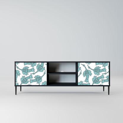 WATERSPOUT SONGIBIRD 2-Door TV Stand in Black Finish