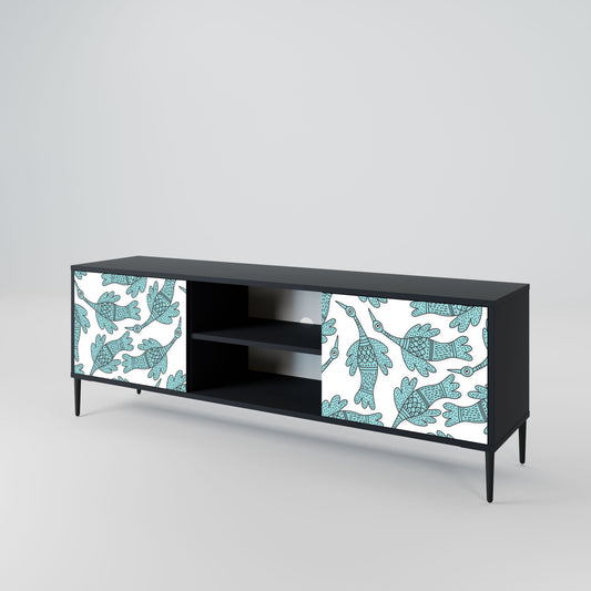 WATERSPOUT SONGIBIRD 2-Door TV Stand in Black Finish