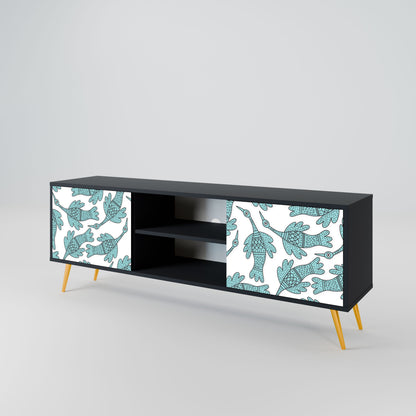 WATERSPOUT SONGIBIRD 2-Door TV Stand in Black Finish