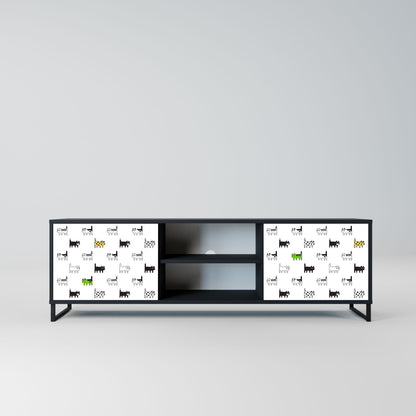 CATS COMPILATION 2-Door TV Stand in Black Finish