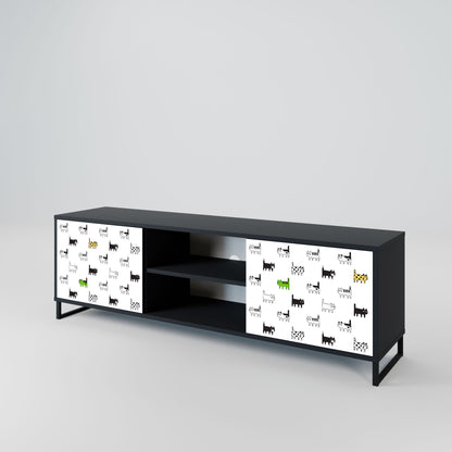 CATS COMPILATION 2-Door TV Stand in Black Finish