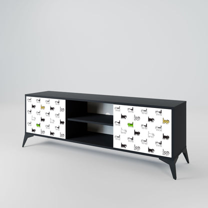 CATS COMPILATION 2-Door TV Stand in Black Finish