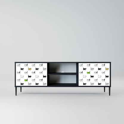 CATS COMPILATION 2-Door TV Stand in Black Finish