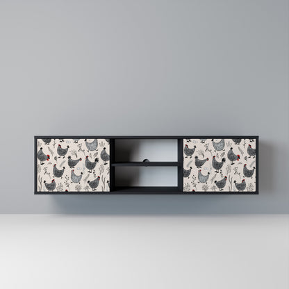 HAPPY HENS Mobile TV a 2 Ante in Finitura Nera