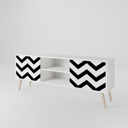 CLASSIC ZIG ZAG Mobile TV a 2 Ante in Finitura Bianca